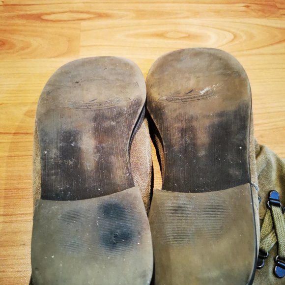 Olive green grungy suede Nine West boots - Picture 9 of 10